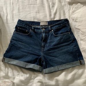 Everlane high waisted denim shorts
